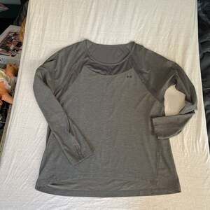 Under Armour Women's Gray Heather Long Sleeve Shirt Size L Mesh Detail
